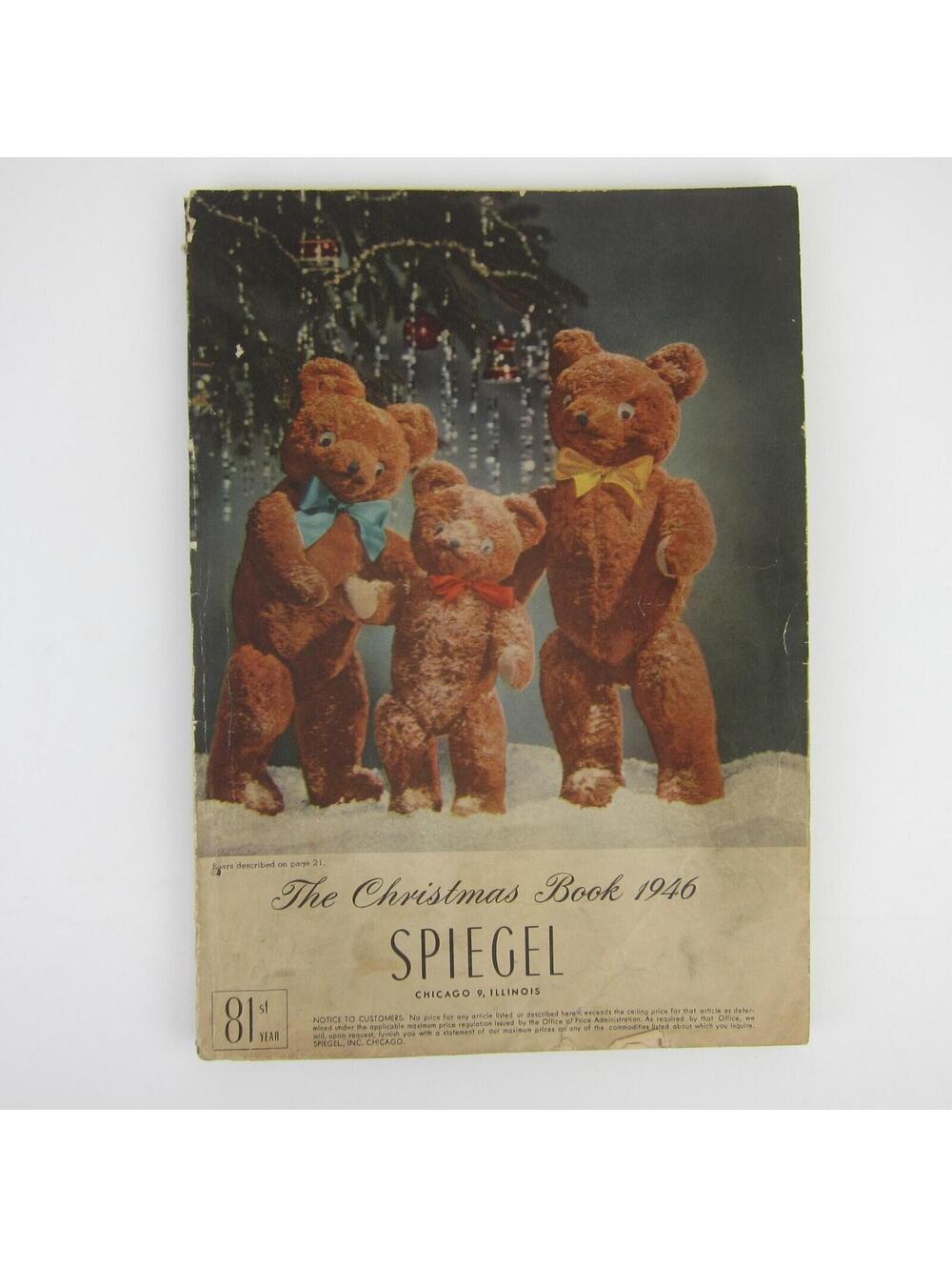 Spiegel Christmas Catalog Holiday Teddy Bear Cover Toy Fashion Home Vintage 1946